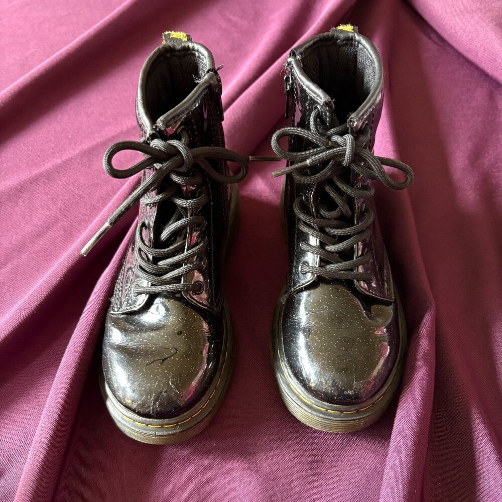 Dr. Martens 1460 Glitter J Kids Boots Black Patent Size 13 US